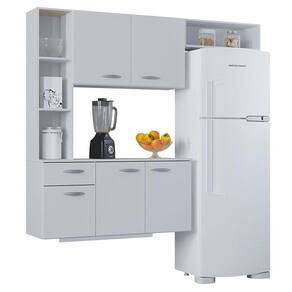 Cozinha com Balcão Isis 163 cm Branco - Poquema