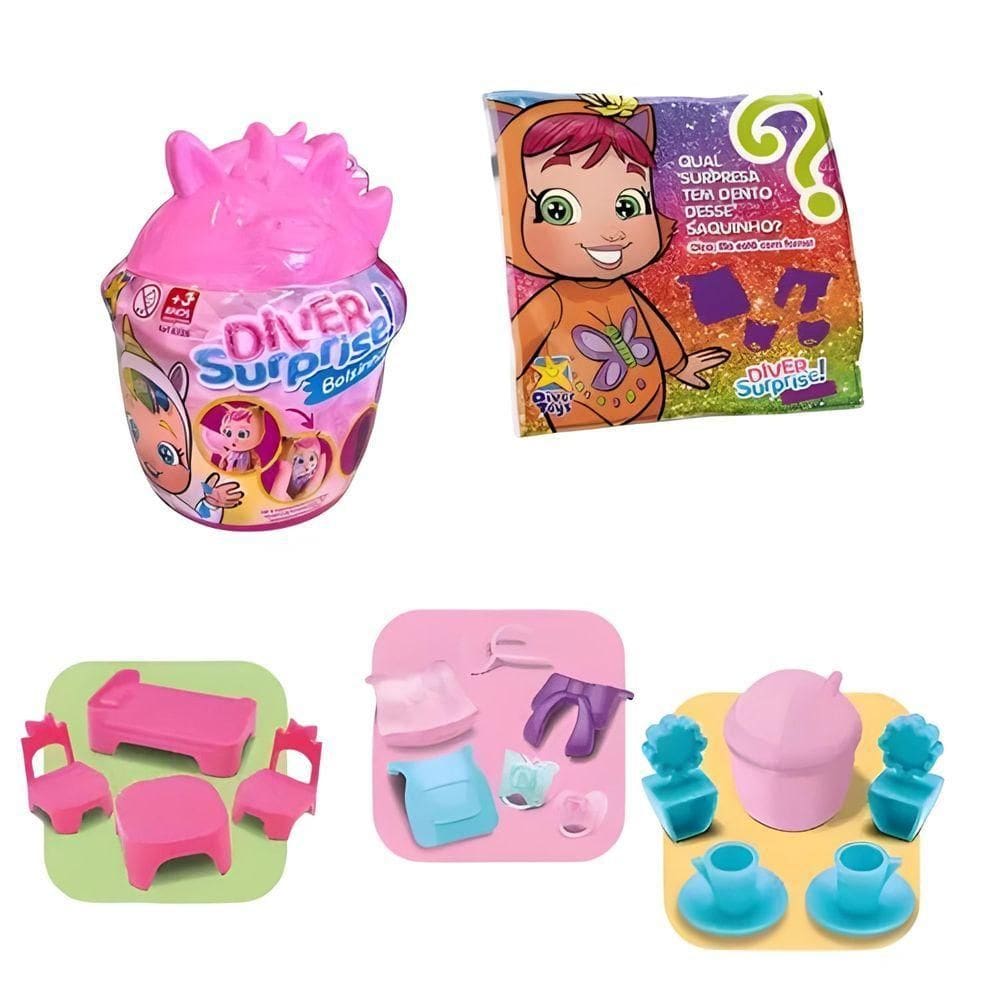 Boneca Diver Surprise Mama E Chora Bolsinha - Modelos diversos - Divertoys