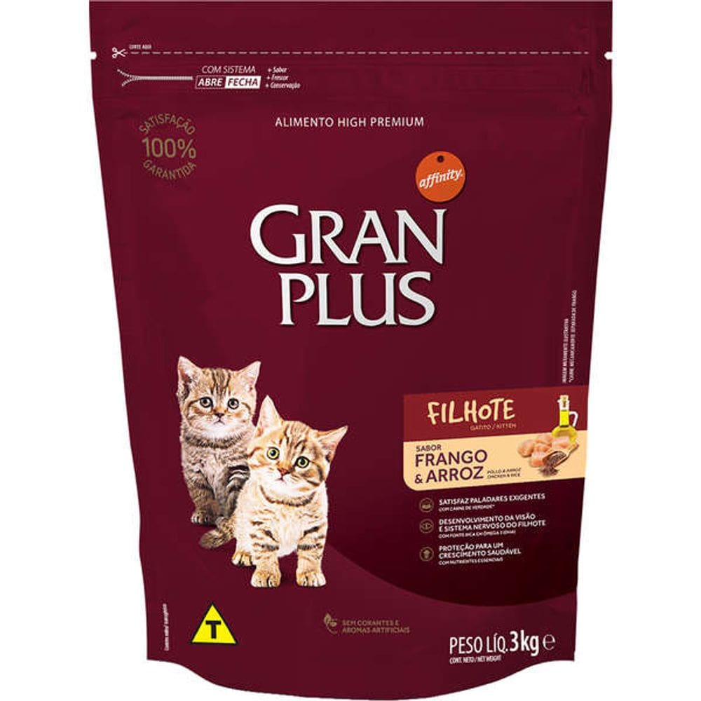 Gran Plus Gatos Filh. Frango 3 Kg