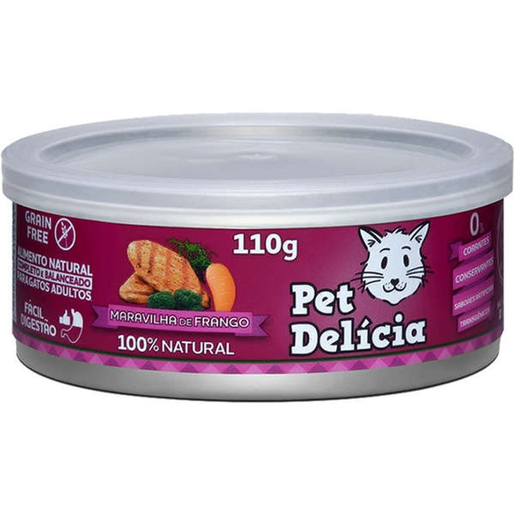 Pet Delicia Lata Gatos Maravilha de Frango 110 g