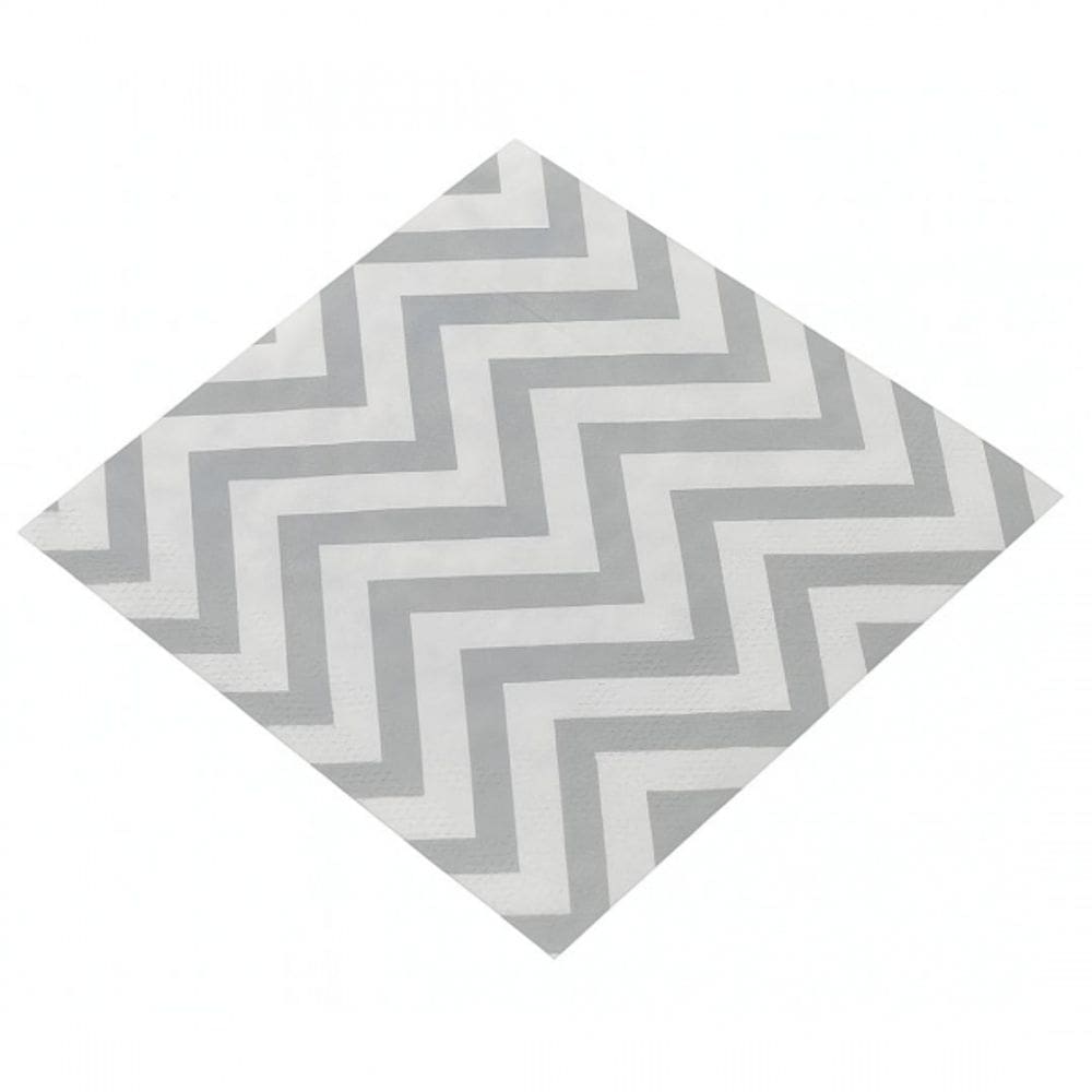 Guardanapo Chevron Prata 32x32 Silver 20 Un