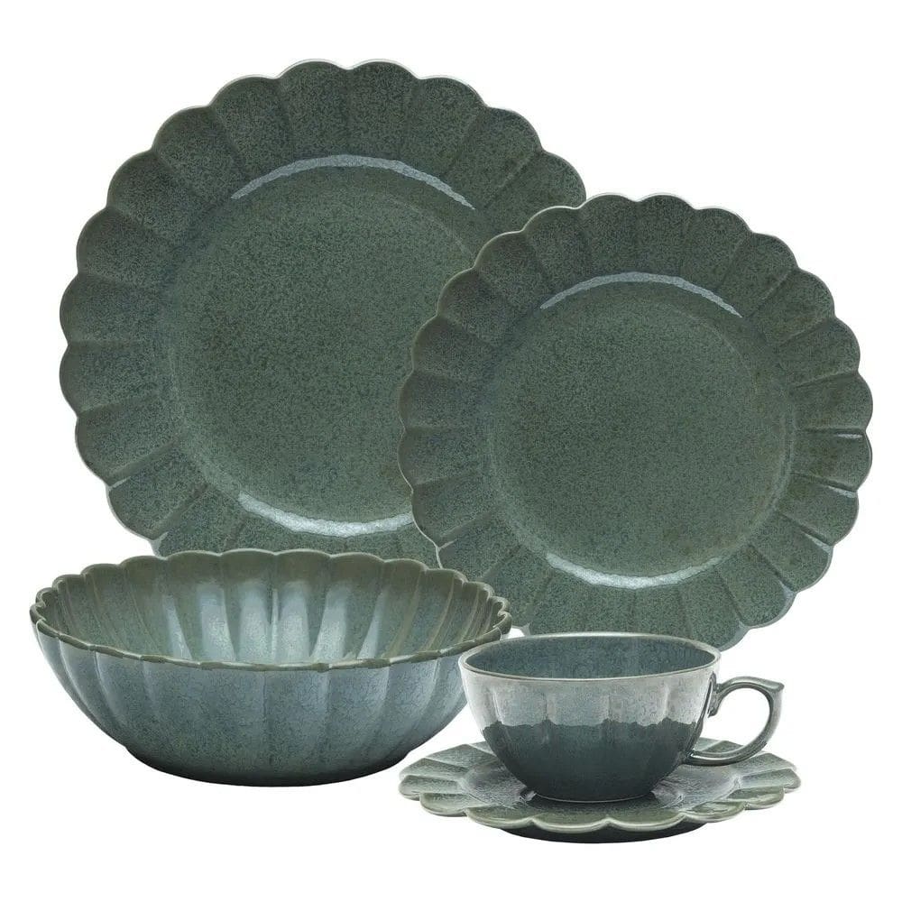 Aparelho de Jantar 30 Peças Flora Hortência Oxford