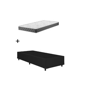 Cama Base Solteiro Preto Colchão D20 88x188x12