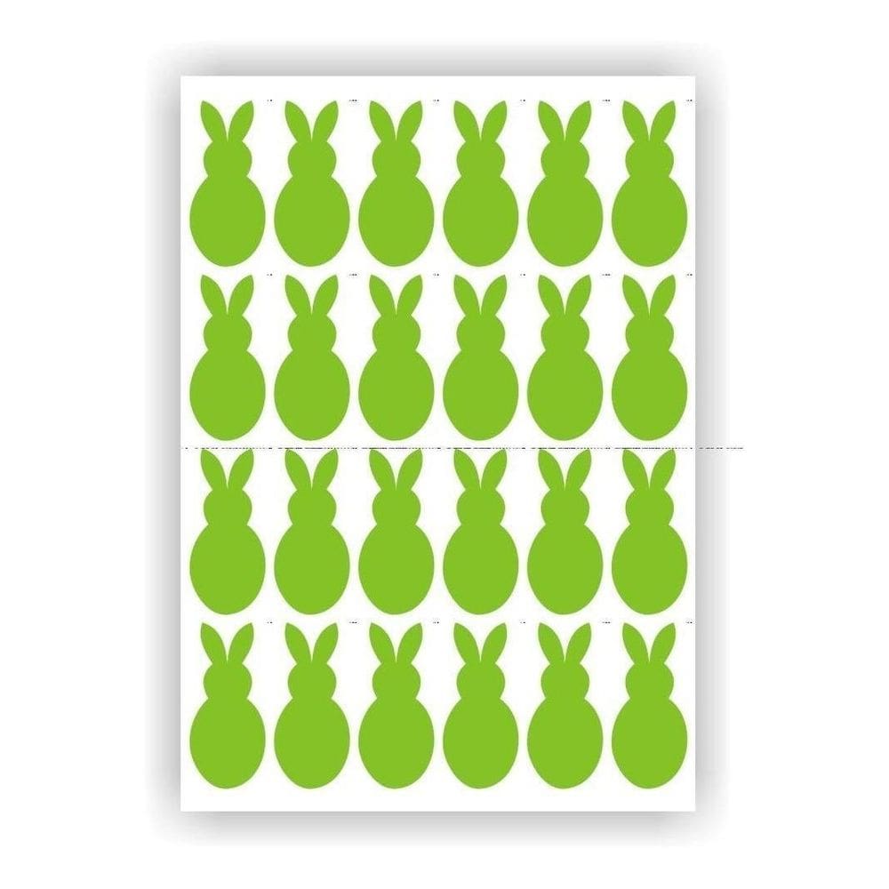 Kit 24 Adesivos Coelho Coelhinhos Pascoa Verde Claro