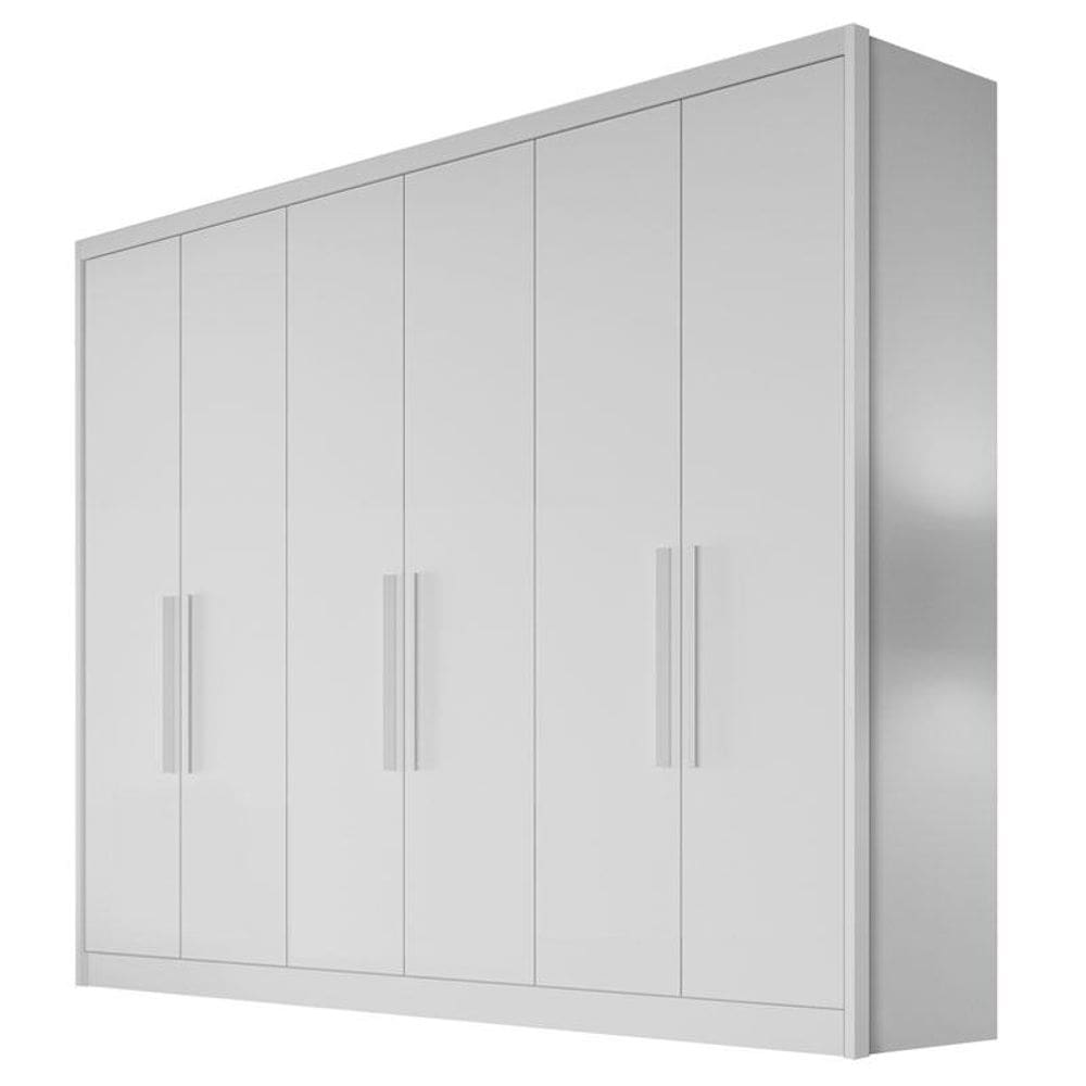 Guarda Roupa Casal New Messina 6 Portas 8 Gavetas Neve - Novo Horizonte