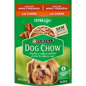 Dog Chow Sache Ad. Mini/Peq. Carne/Arroz 100g