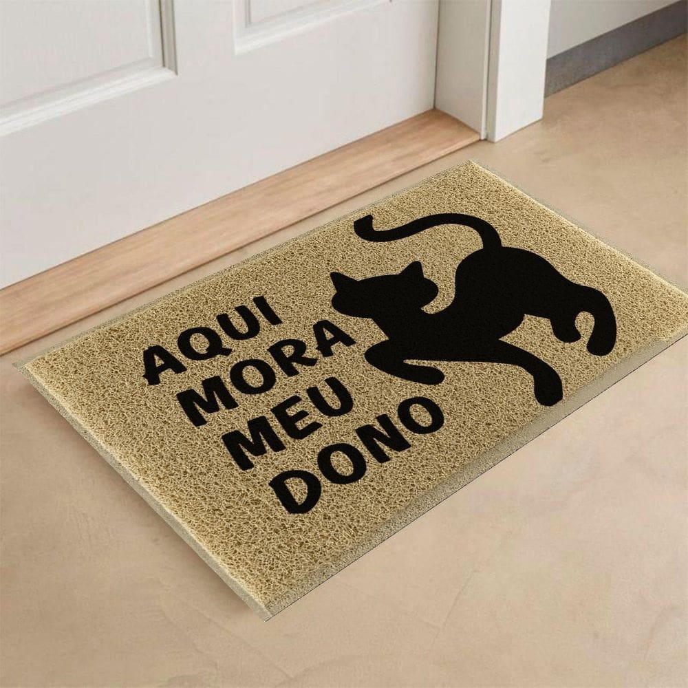 Tapete Gato Aqui Mora Meu Dono 60x40Cm