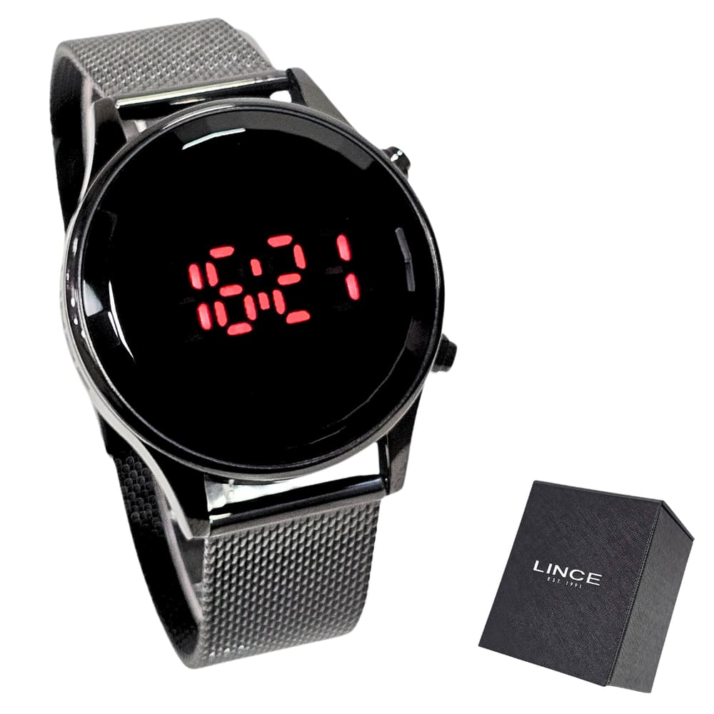 Relógio Lince Feminino Digital Led Preto Casual LDN4647L PXPX