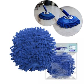 Refil Mop 360 Chenille Bompack Azul Tira Poeira Lavável