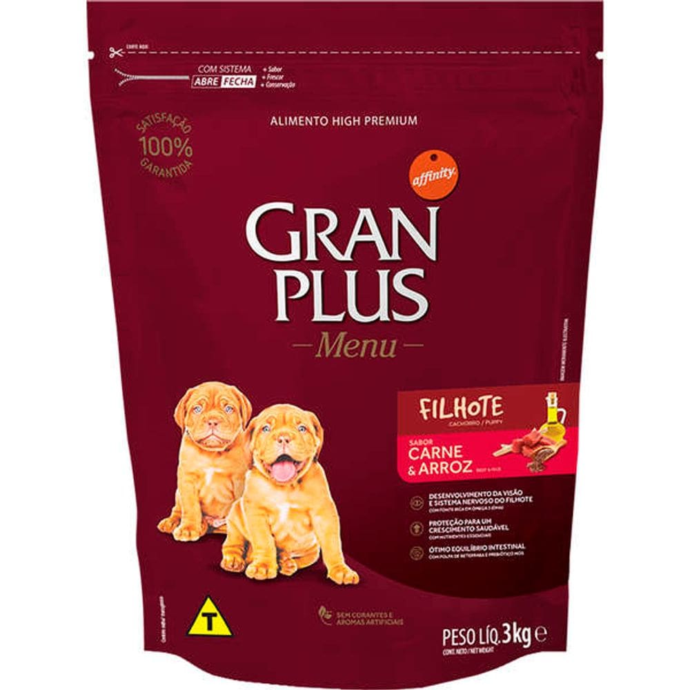Gran Plus Caes Filh. Carne 3 Kg