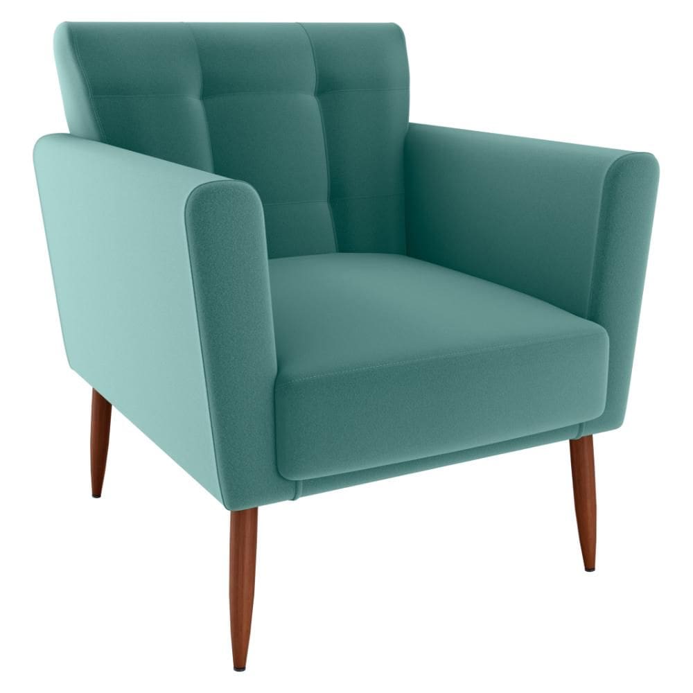 Poltrona Decorativa Pes Palito Cancun Veludo Deluxe Milani Store
