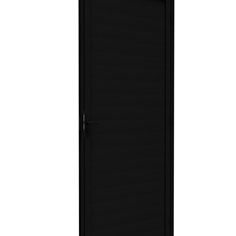 Porta de Alumínio de Giro Lambri com Maçaneta 215cm X 85cm Lucasa Ideale Preto