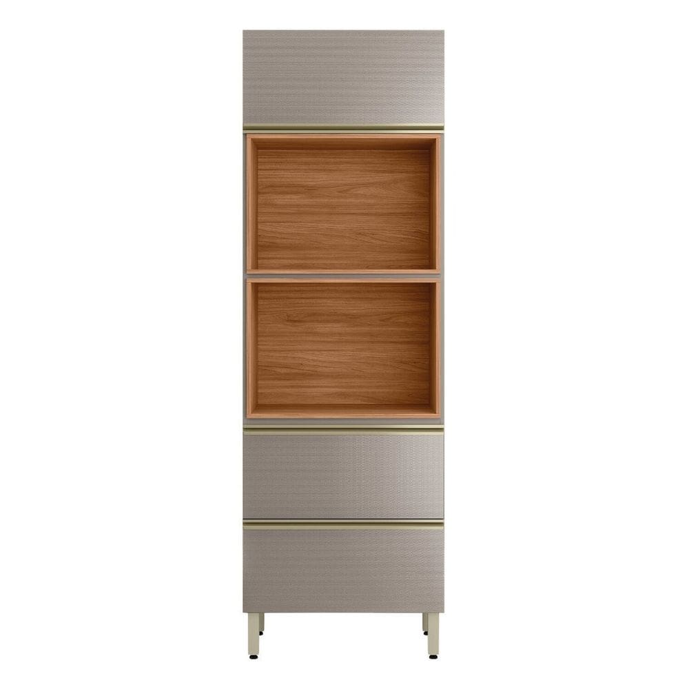 Torre Quente Mdf 2 Portas Basculantes 1 Gaveta 70cm Proença Nogueira/Nude Prime