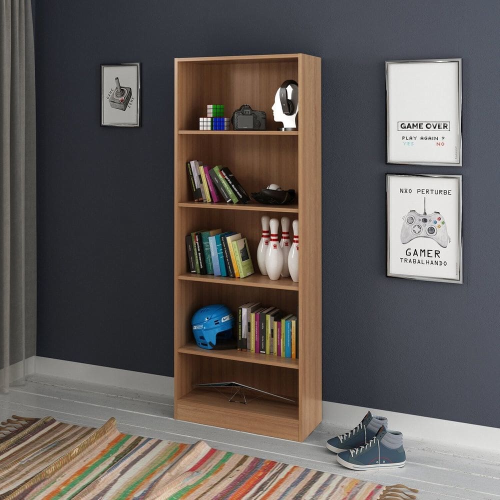 Estante 59,6cm X 160cm 4 Prateleiras Office Amendoa