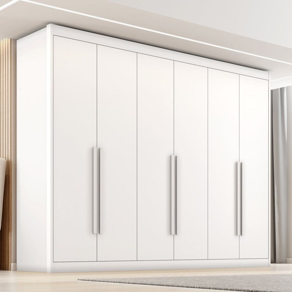 Guarda-roupa Mdf 6 Portas 6 Gavetas Colossal Branco Absoluto