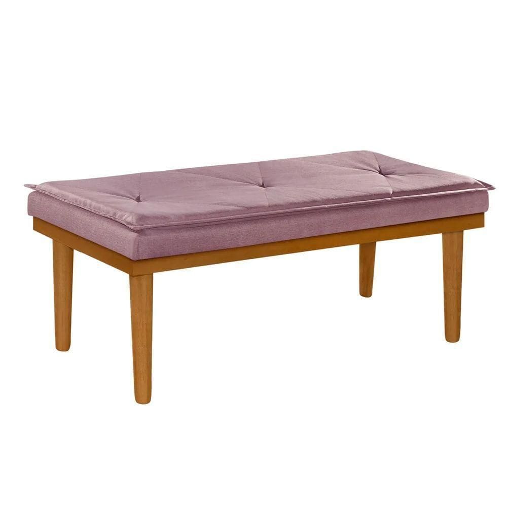 Banco Recamier Madri Pilow Linho Preto 1,00mts Lar & Estilo Rosa