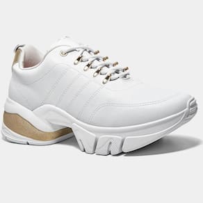 Tênis Ramarim Chunky Feminino - Branco e Dourado