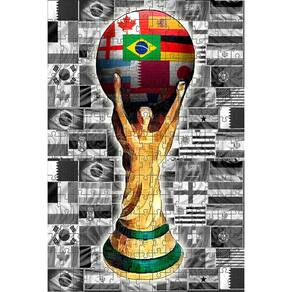 Quebra-cabeça Taça da Copa do Mundo 2022 de 120 peças em mdf