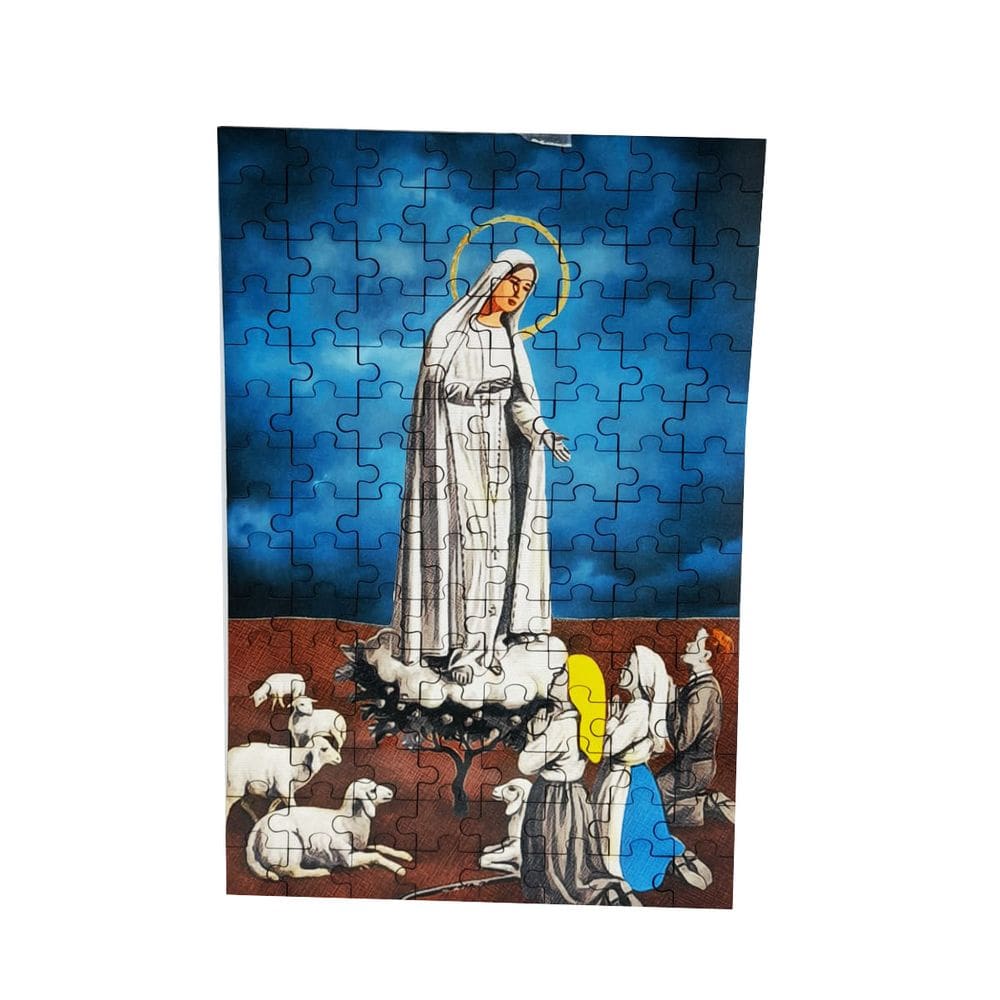 Quebra-cabeça de MDF 120 peças Nossa Senhora de Fátima e os Pastorinhos