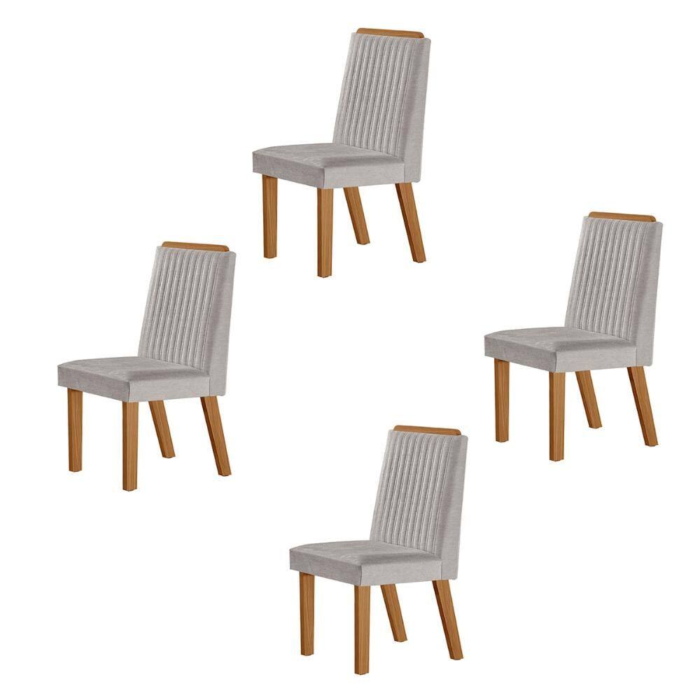 Conjunto de 4 Cadeiras Riviera com Tecido Linho