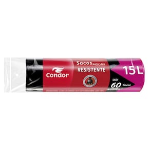 Saco Para Lixo Em Rolo Tipo B 15L Condor 60 Unidades Mais Economia