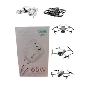 Carregador Turbo 65w Drone Dji Air 3 Mini 4 Mavic 3 Avata 2