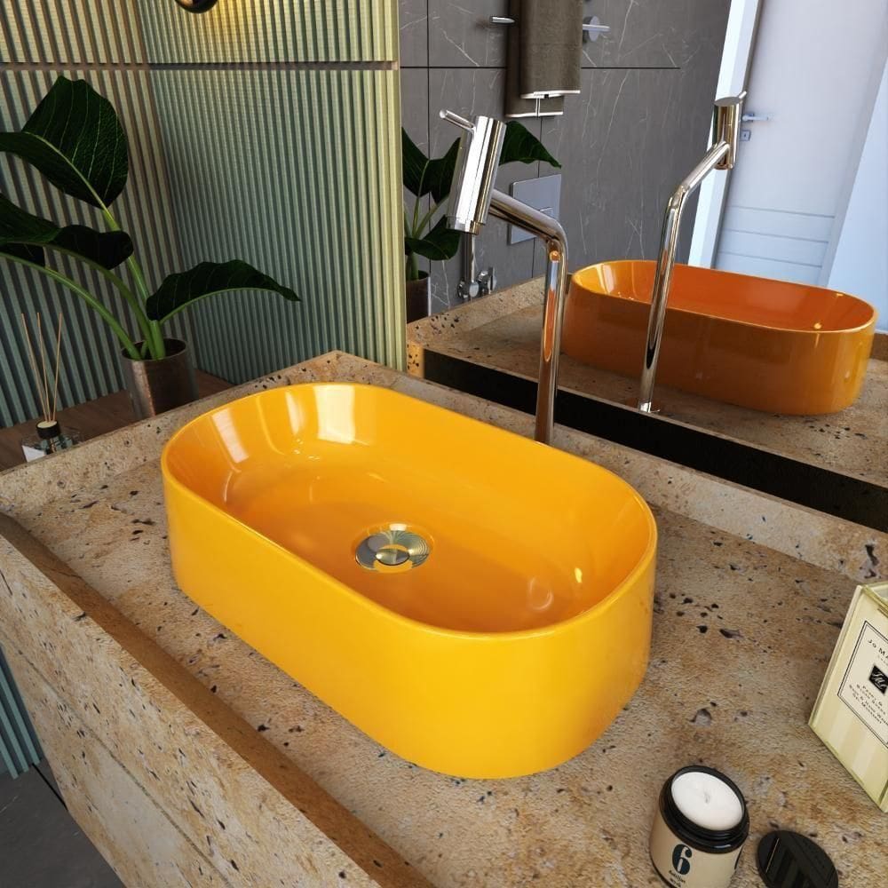 Cuba Apoio Oval Laila O42w Amarelo Amarelo