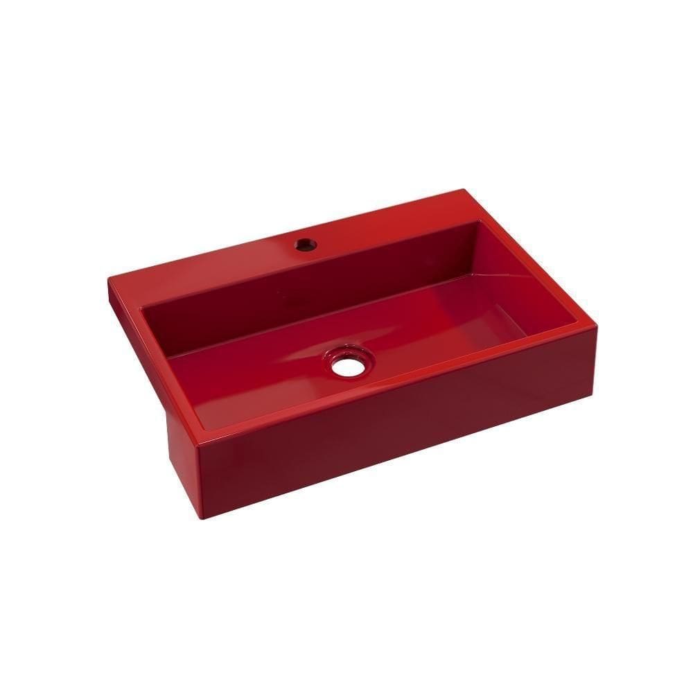 Cuba Semi Encaixe Retangular Xrt55w Colorida Vermelho