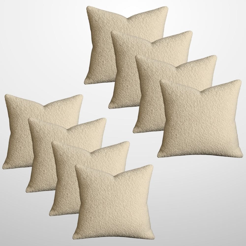 Kit 8 Capas de Almofada 50x50cm Bouclé Luxo Capri Bege
