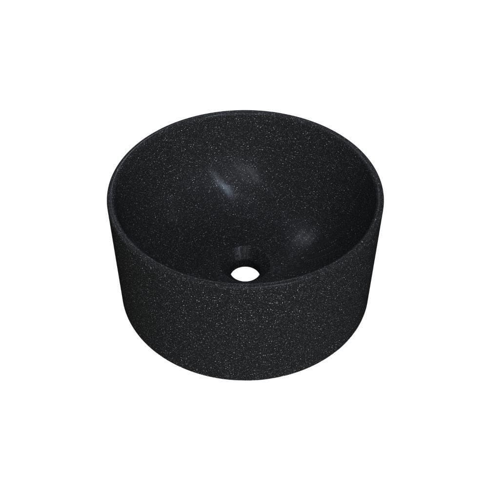Cuba De Apoio Redonda Bl30w Preto Granit Matte Preto Granit Matte