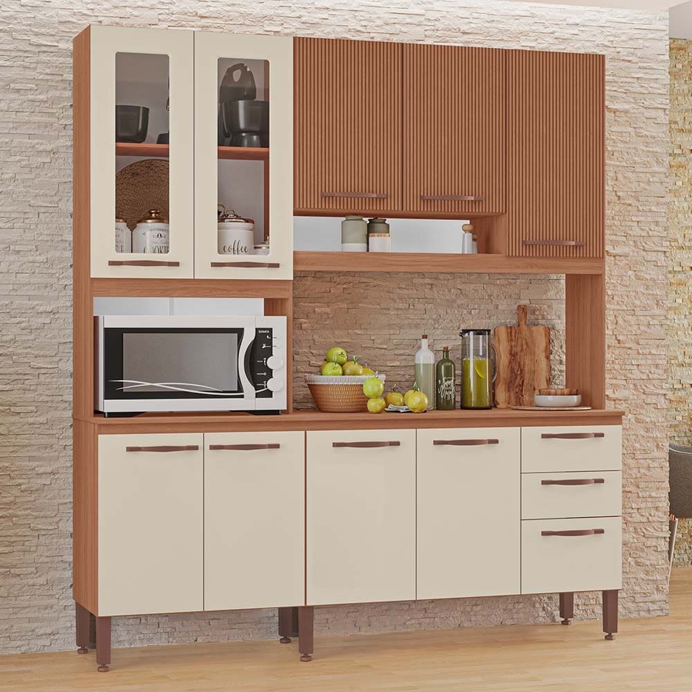 Armário de Cozinha Dáfine 100% MDF Tuboarte 9 Portas e 3 Gavetas