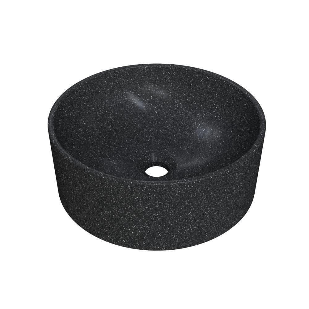 Cuba De Apoio Redonda Bl34w Preto Granit Matte Preto Granit Matte