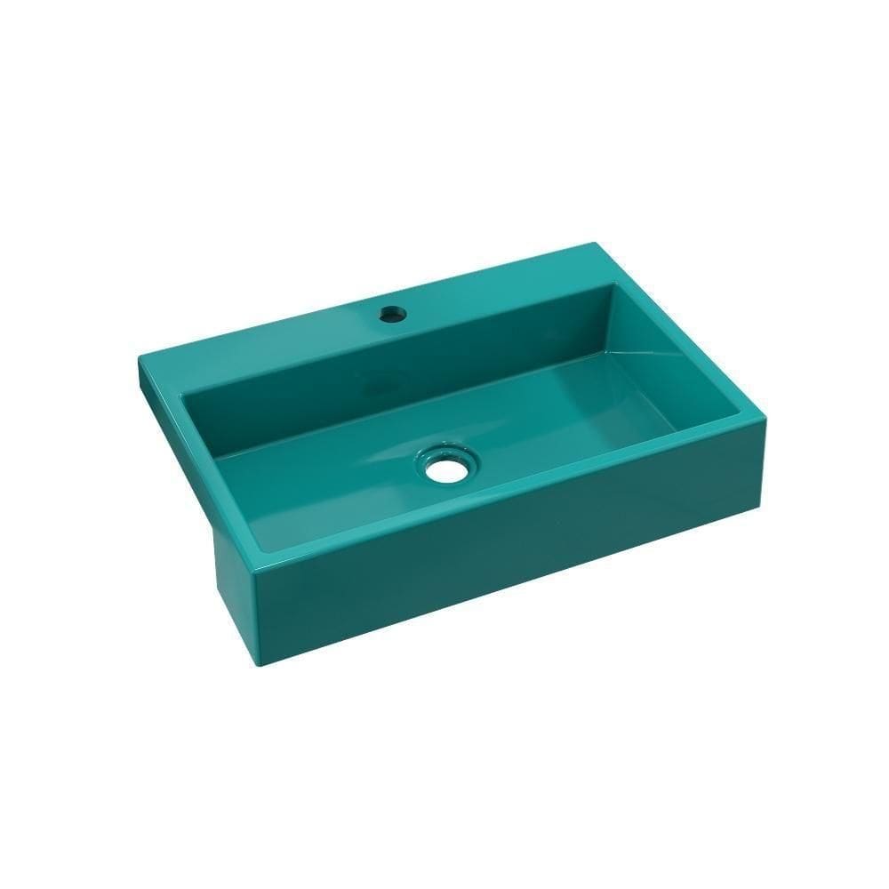Cuba Semi Encaixe Retangular Xrt55w Colorida Azul Turquesa