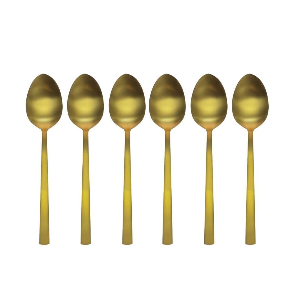 Jogo 6 Colheres para Chá Inox Dourado Ibiza 16cm - Tuut