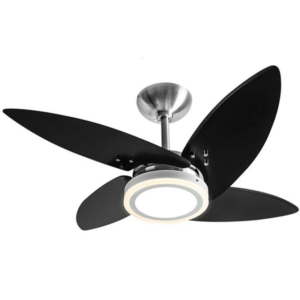 Ventilador De Teto Azzam Led 3 Estágios Alumínio Preta