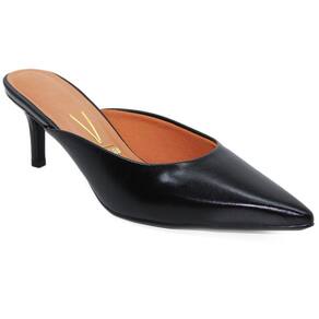 Tamanco Mule Vizzano Bico Fino Salto Baixo - Preto