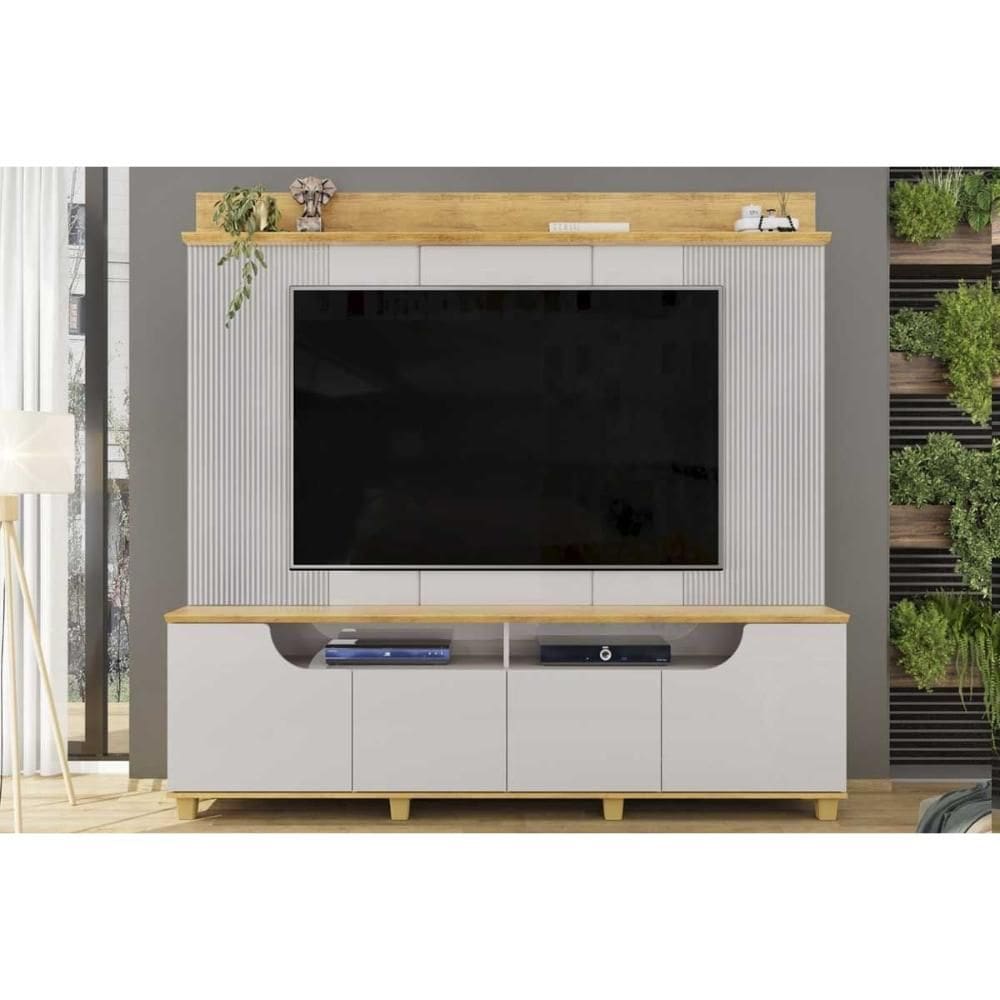 Home p/ TV até 75 Pol Gama c/ 4 Porta 199x188cm Bali/Cedro - DJ Móveis