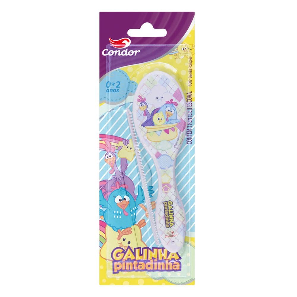 Kit Escova E Pente Galinha Pintadinha Condor
