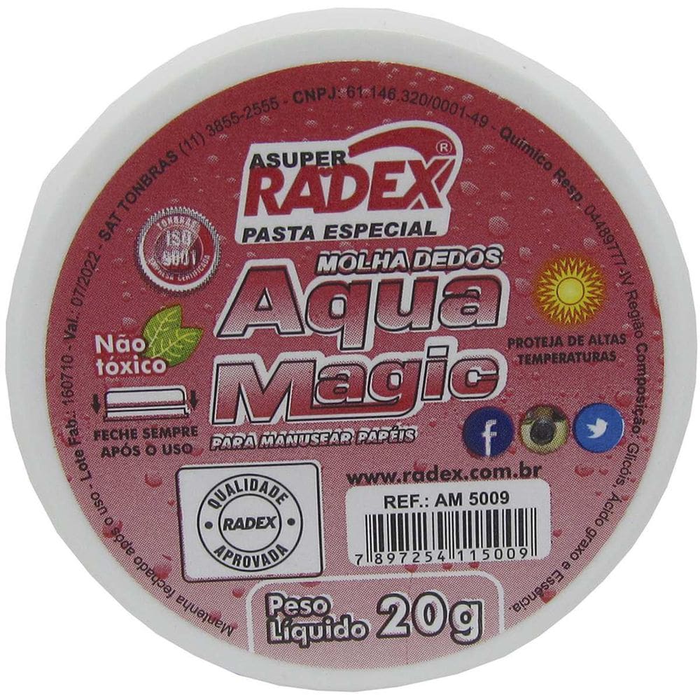 Umedecedor De Dedo Asuper Aqua Magic 20G.