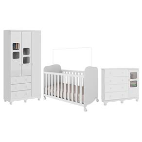 Dormitório Infantil Uli Guarda Roupa 3 Portas, Cômoda e Berço - Móveis Peroba