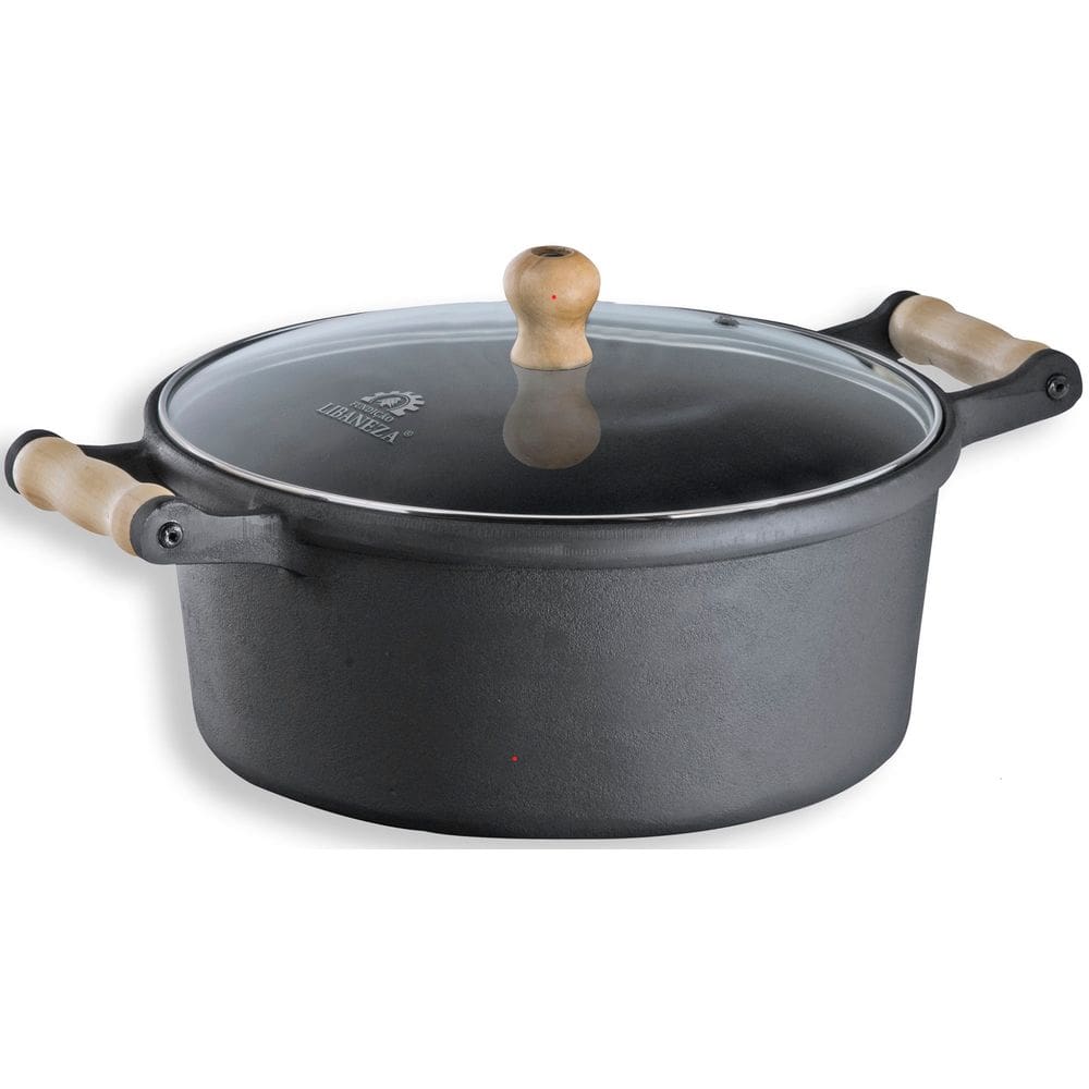 Caçarola Alça De Madeira Tampa De Vidro 5,9 Litro 28cm
