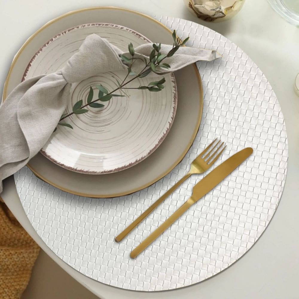 6 Jogo Americano Redondo Sousplat Mesa Posta Luxo Trm Br