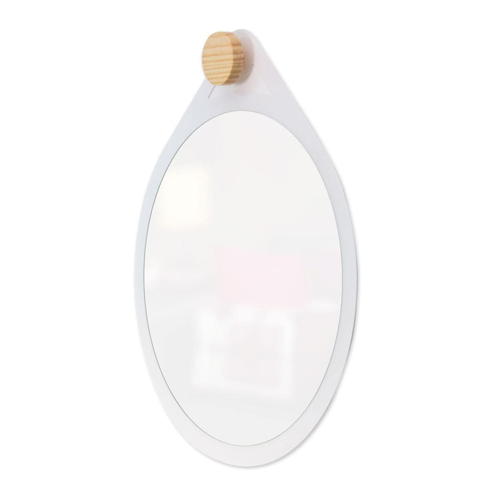 Espelho Decorativo Adnet Flat Branco Off White 30 Cm Redondo