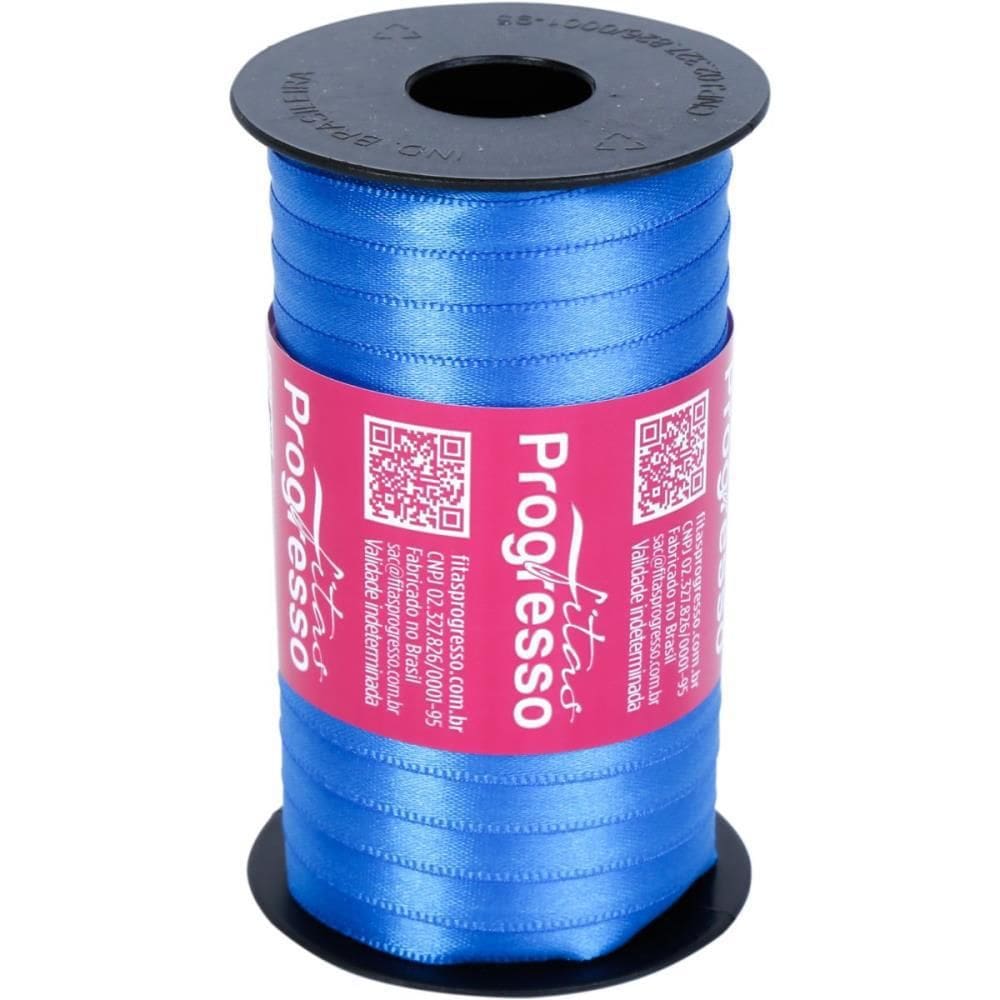 Fita De Cetim 07Mm 100M. Azul Royal 214