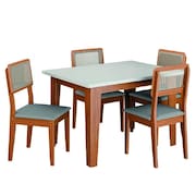 Conjunto Sala de Jantar Mesa Miami 1,20m 4 Cadeiras Santiago Dobuê