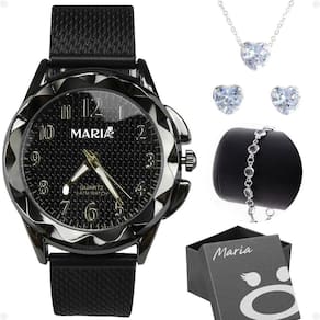 Relogio Feminino Aço Prova Dagua + Colar Brinco + Caixa Moda Zirconia Ajustavel Qualidade Premium