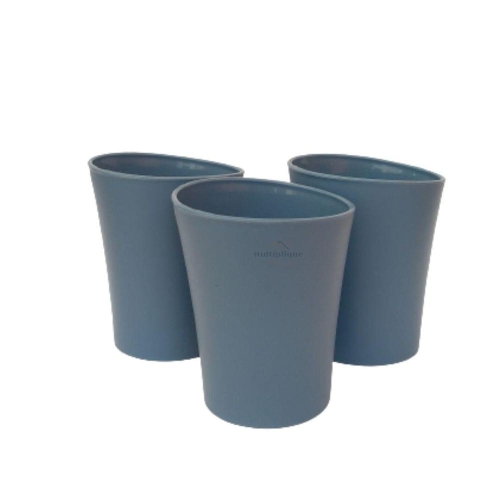 Kit 03 Copos Plastico Duro Resistente Bebidas 300Ml Azul