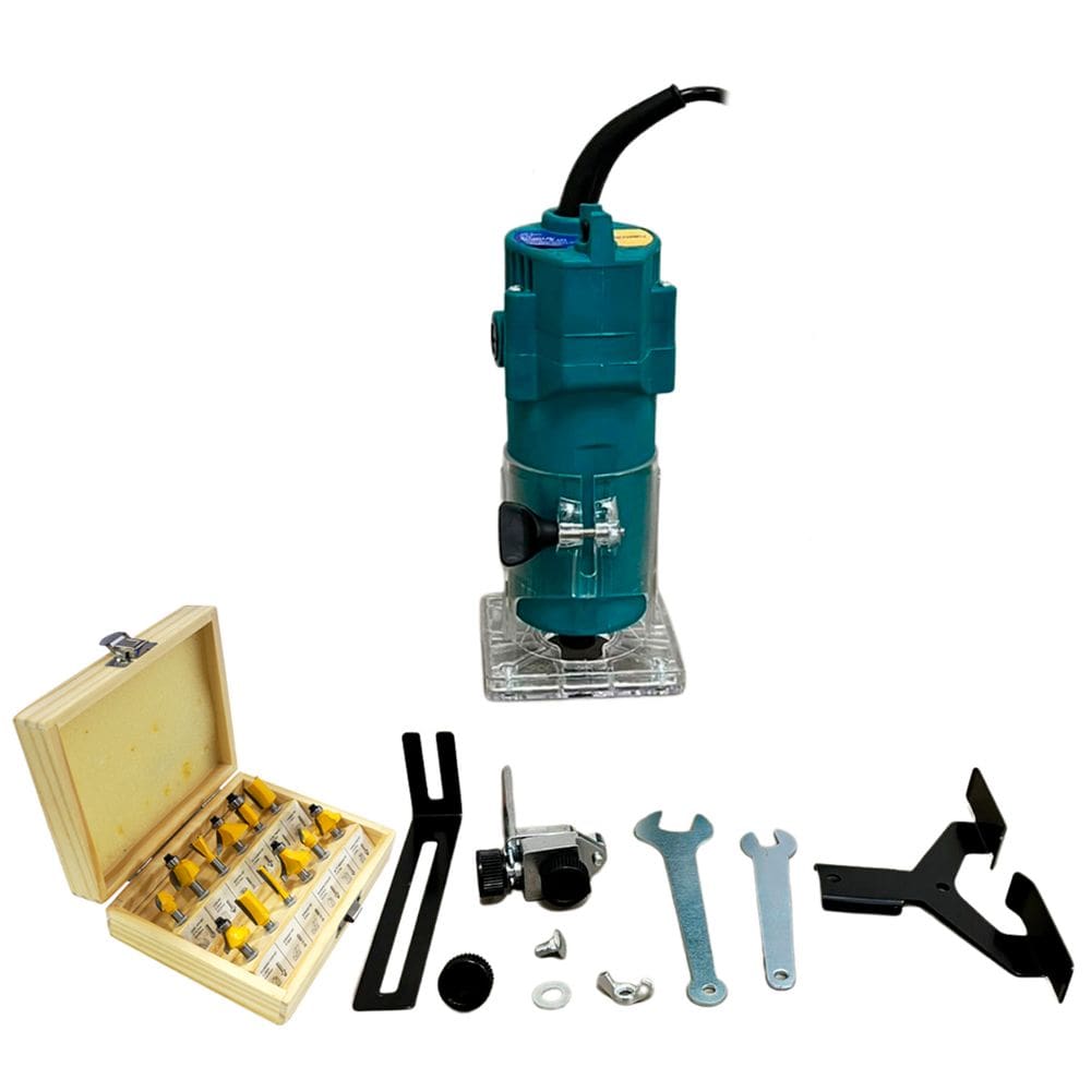 Tupia Manual Laminadora 650W 30000 Rpm com Pinça de 6mm e Jogo de Fresas 220V Importway Iwtjf220