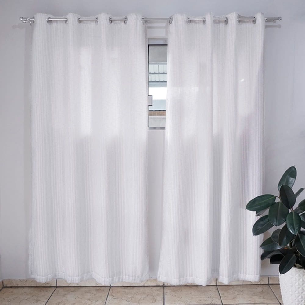 Cortina Linho Tresset com Forro 2.80 x 2.30 Mts Vivalutex Jade Branca