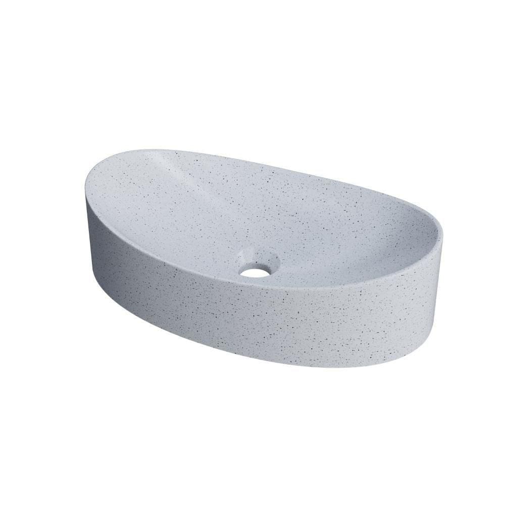 Cuba De Apoio Oval Canoa Bc47w Branco Granit Matte Branco Granit Matte